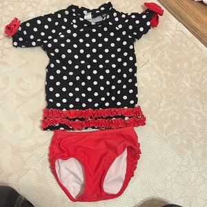 Rufflebutts rash guard bathing suit 2t